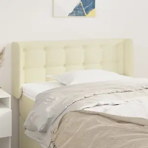 vidaXL Tête de lit avec oreilles Crème 93x16x78/88 cm Similicuir pas cher
