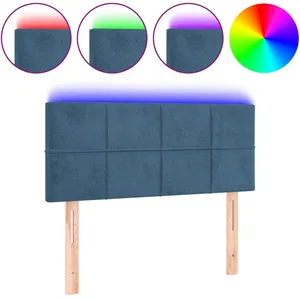 Comparateur de prix : vidaXL Tête de lit à LED Bleu foncé 80x5x78/88 cm Velours