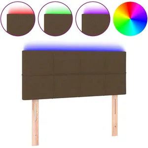 vidaXL Tête de lit à LED Marron Foncé 80x5x78/88 cm Tissu pas cher