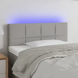 Comparateur de prix : vidaXL Tête de lit à LED Gris clair 80x5x78/88 cm Tissu