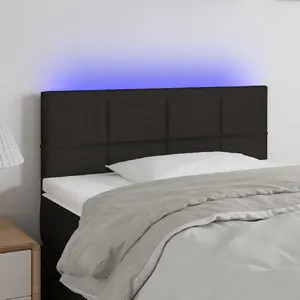 vidaXL Tête de lit à LED Noir 100x5x78/88 cm Tissu pas cher