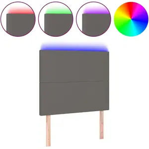 vidaXL Tête de lit à LED Gris 90x5x118/128 cm Similicuir pas cher