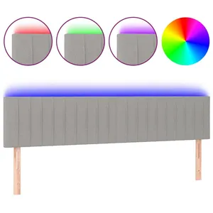 vidaXL Tête de lit à LED Gris clair 200x5x78/88 cm Tissu pas cher