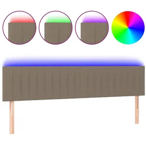 vidaXL Tête de lit à LED Taupe 160x5x78/88 cm Tissu pas cher