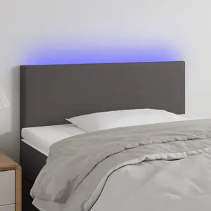 Comparateur de prix : vidaXL Tête de lit à LED Gris 100x5x78/88 cm Similicuir
