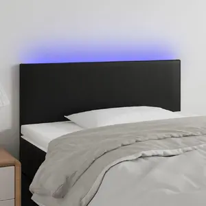 Comparateur de prix : vidaXL Tête de lit à LED Noir 100x5x78/88 cm Similicuir
