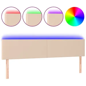 vidaXL Tête de lit à LED Cappuccino 160x5x78/88 cm Similicuir pas cher