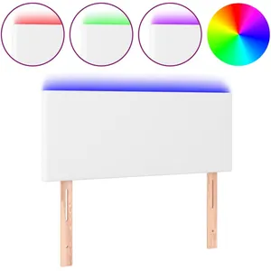 vidaXL Tête de lit à LED Blanc 80x5x78/88 cm Similicuir pas cher
