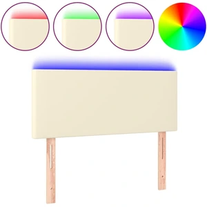 vidaXL Tête de lit à LED Crème 90x5x78/88 cm Similicuir pas cher