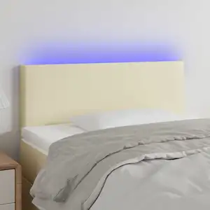 VIDAXL Tête de lit à LED Crème 80x5x78/88 cm Similicuir pas cher