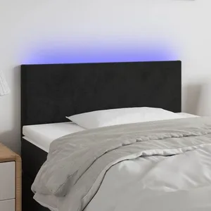 vidaXL Tête de lit à LED Noir 80x5x78/88 cm Velours pas cher