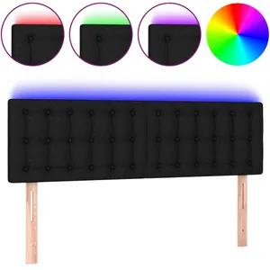Comparateur de prix : vidaXL Tête de lit à LED Noir 144x5x78/88 cm Tissu