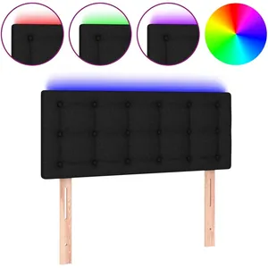 vidaXL Tête de lit à LED Noir 100x5x78/88 cm Tissu pas cher