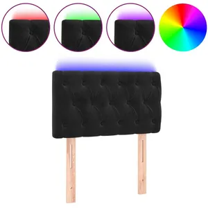 vidaXL Tête de lit à LED Noir 80x7x78/88 cm Velours pas cher