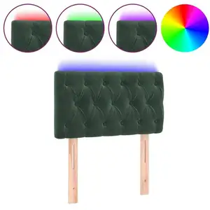 vidaXL Tête de lit à LED Vert foncé 80x7x78/88 cm Velours