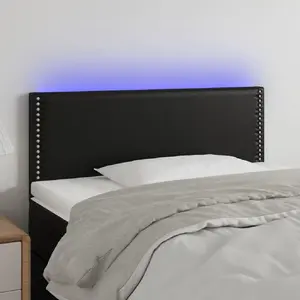 Comparateur de prix : vidaXL Tête de lit à LED Noir 80x5x78/88 cm Similicuir