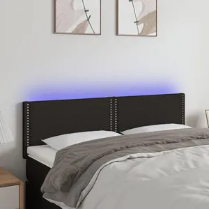 Comparateur de prix : vidaXL Tête de lit à LED Noir 144x5x78/88 cm Tissu