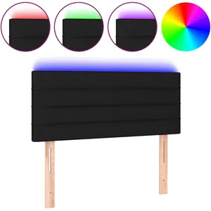 vidaXL Tête de lit à LED Noir 100x5x78/88 cm Tissu pas cher