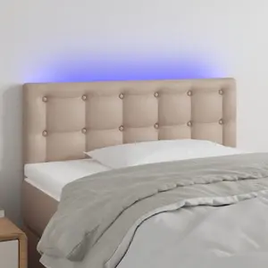 vidaXL Tête de lit à LED Cappuccino 90x5x78/88 cm Similicuir pas cher