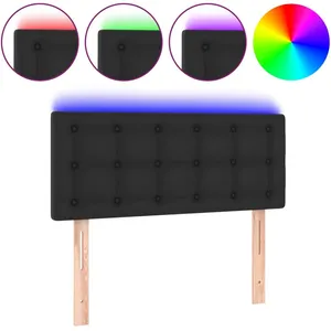 vidaXL Tête de lit à LED Noir 80x5x78/88 cm Similicuir pas cher
