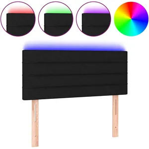 vidaXL Tête de lit à LED Noir 80x5x78/88 cm Tissu pas cher