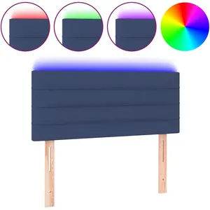 vidaXL Tête de lit à LED Bleu 80x5x78/88 cm Tissu pas cher