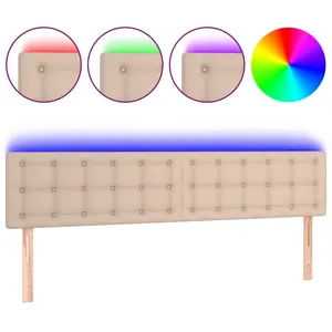 vidaXL Tête de lit à LED Cappuccino 160x5x78/88 cm Similicuir pas cher