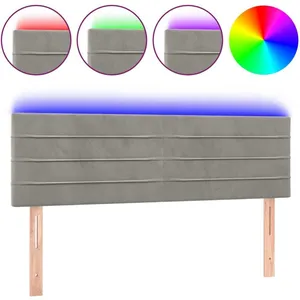 Comparateur de prix : vidaXL Tête de lit à LED Gris clair 144x5x78/88 cm Velours
