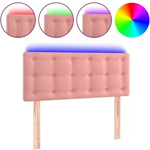 vidaXL Tête de lit à LED Rose 90x5x78/88 cm Velours pas cher