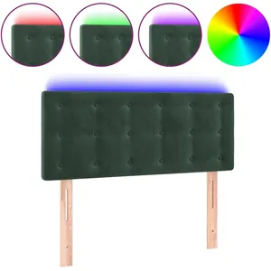 Comparateur de prix : vidaXL Tête de lit à LED Vert foncé 80x5x78/88 cm Velours