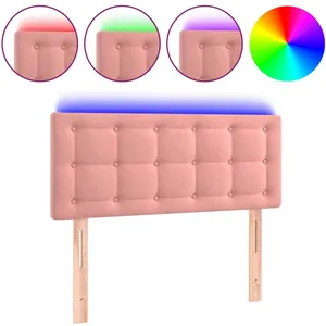 vidaXL Tête de lit à LED Rose 80x5x78/88 cm Velours pas cher