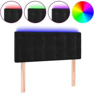 vidaXL Tête de lit à LED Noir 90x5x78/88 cm Velours pas cher