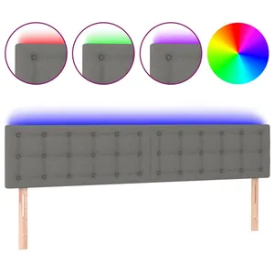 Comparateur de prix : vidaXL Tête de lit à LED Gris foncé 180x5x78/88 cm Tissu