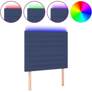 vidaXL Tête de lit à LED Bleu 100x5x118/128 cm Tissu pas cher