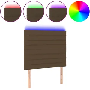 vidaXL Tête de lit à LED Marron foncé 100x5x118/128 cm Tissu pas cher