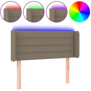 vidaXL Tête de lit à LED Taupe 83x16x78/88 cm Tissu pas cher