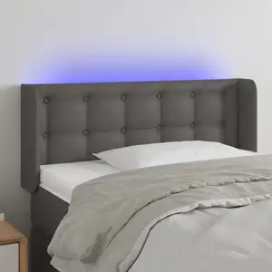 vidaXL Tête de lit à LED Gris 103x16x78/88 cm Similicuir pas cher