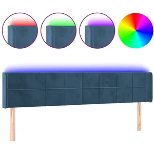 Comparateur de prix : vidaXL Tête de lit à LED Bleu foncé 203x16x78/88 cm Velours
