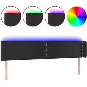 Comparateur de prix : vidaXL Tête de lit à LED Noir 183x16x78/88 cm Similicuir