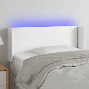 vidaXL Tête de lit à LED Blanc 83x16x78/88 cm Similicuir pas cher