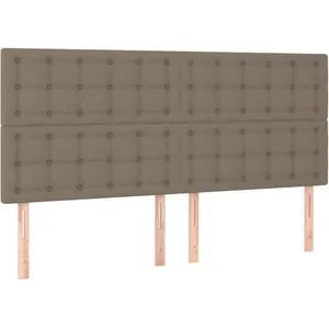 vidaXL Tête de lit à LED Taupe 160x5x118/128 cm Tissu pas cher