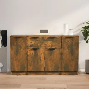 vidaXL Tête de lit à LED Marron foncé 180x5x118/128 cm Tissu
