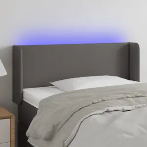 vidaXL Tête de lit à LED Gris 93x16x78/88 cm Similicuir pas cher