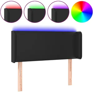 vidaXL Tête de lit à LED Noir 103x16x78/88 cm Similicuir pas cher