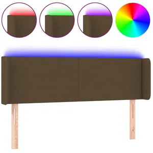 Comparateur de prix : vidaXL Tête de lit à LED Marron foncé 147x16x78/88 cm Tissu