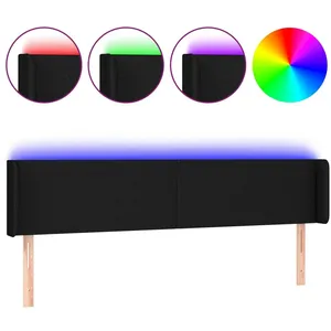 Non communiqué vidaXL Tête de lit à LED Noir 163x16x78/88 cm Tissu pas cher