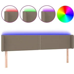 vidaXL Tête de lit à LED Taupe 183x16x78/88 cm Tissu pas cher