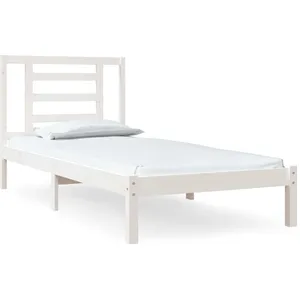 vidaXL Cadre de lit Blanc Bois de pin massif 90x200 cm pas cher