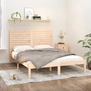 vidaXL Cadre de lit Bois massif 160x200 cm pas cher