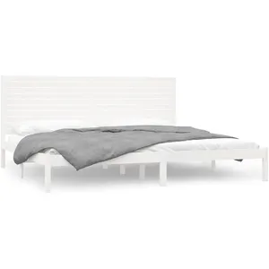 vidaXL Cadre de lit Blanc Bois massif 200x200 cm pas cher